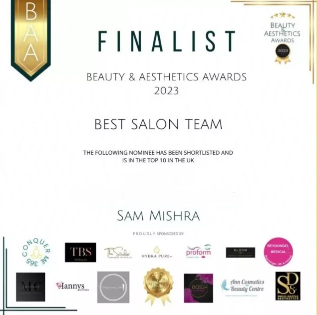 Beauty & Aesthetics Awards - Best Salon Team (Finalist)