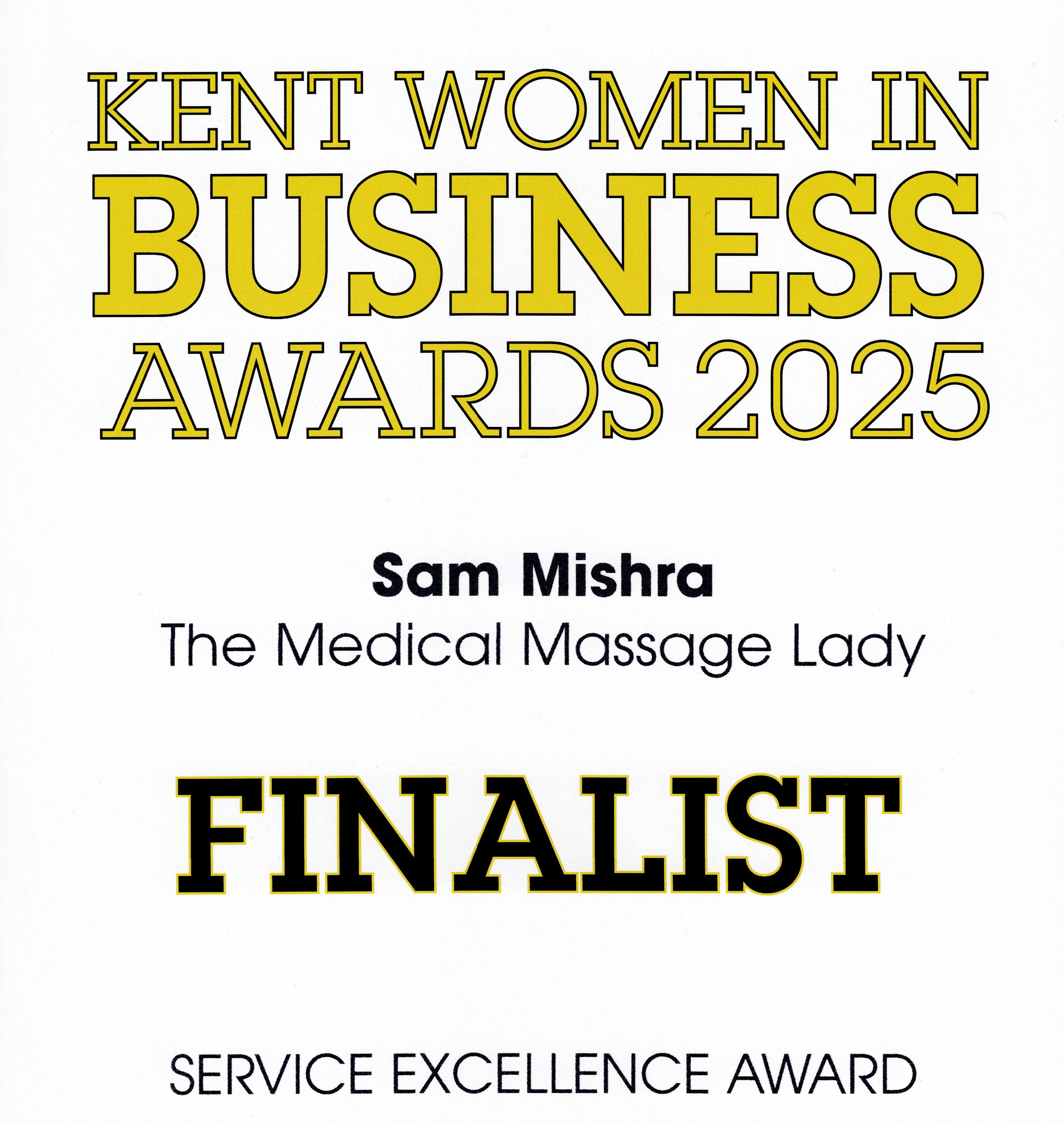 Kent Women in Business Awards 2025 - Service Excellence (Finalist)