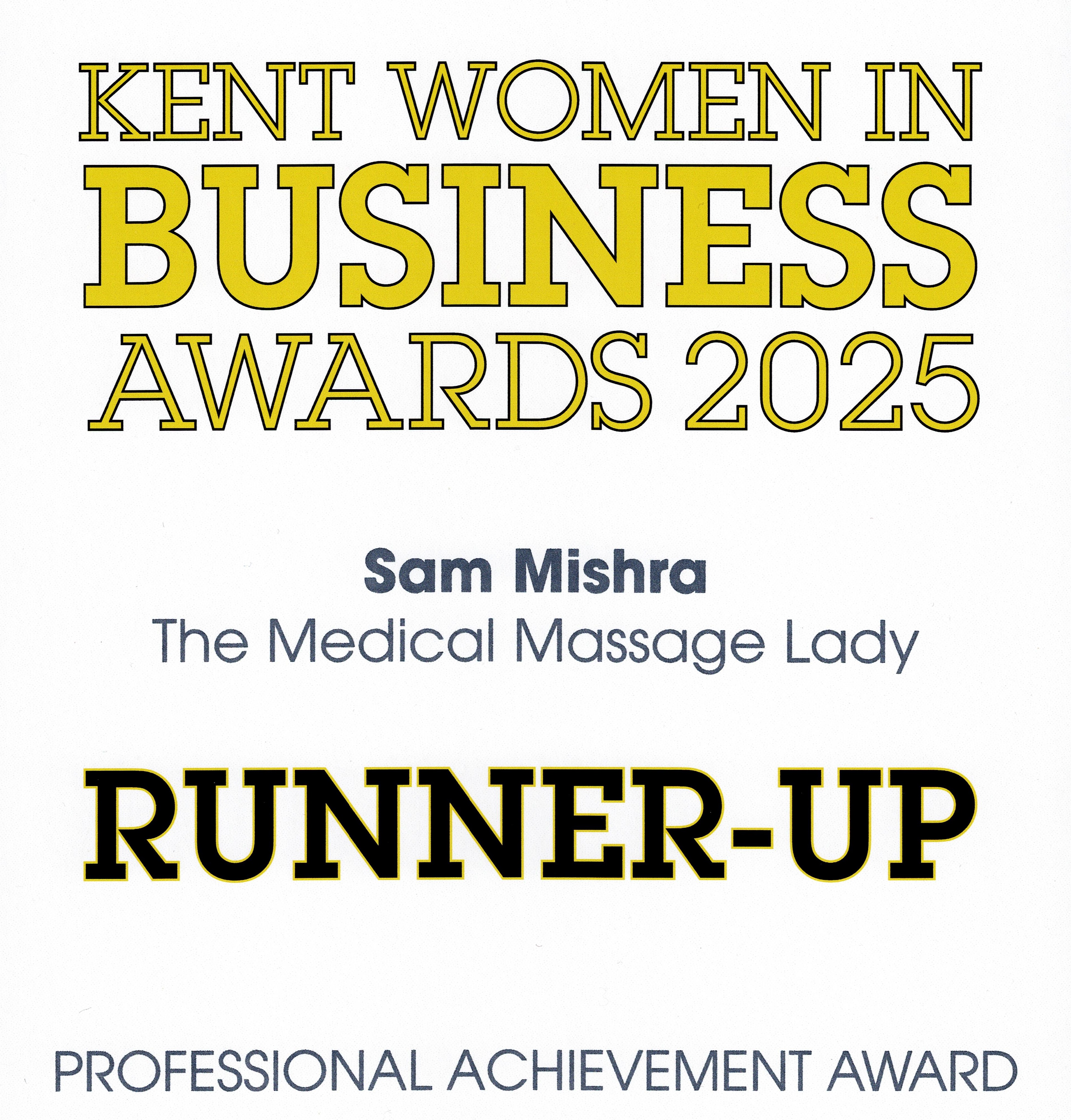Kent Women in Business Awards 2025 - Professional Achievement (Runner Up)