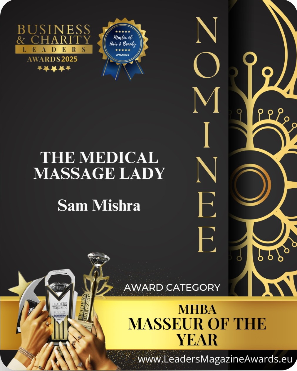 The Business & Charity Leaders MHBA Awards 2025 - Masseur of the Year (Nominated)