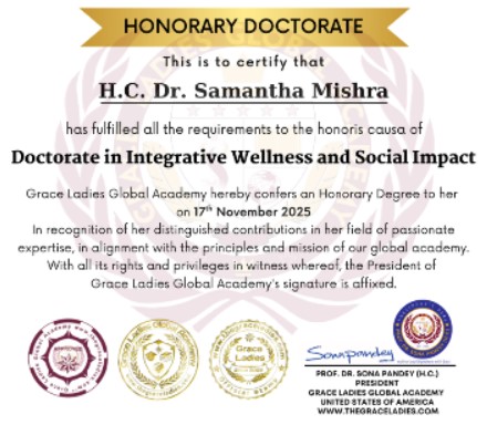Honorary Doctorate in Integrated Wellness and Social Impact 2025